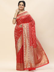 Zari Jaal Woven Crepe Saree