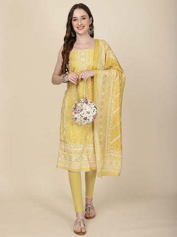 Printed Muslin Unstitched Suit Piece With Dupatta