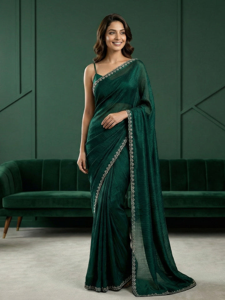 Embroidered Organza Saree