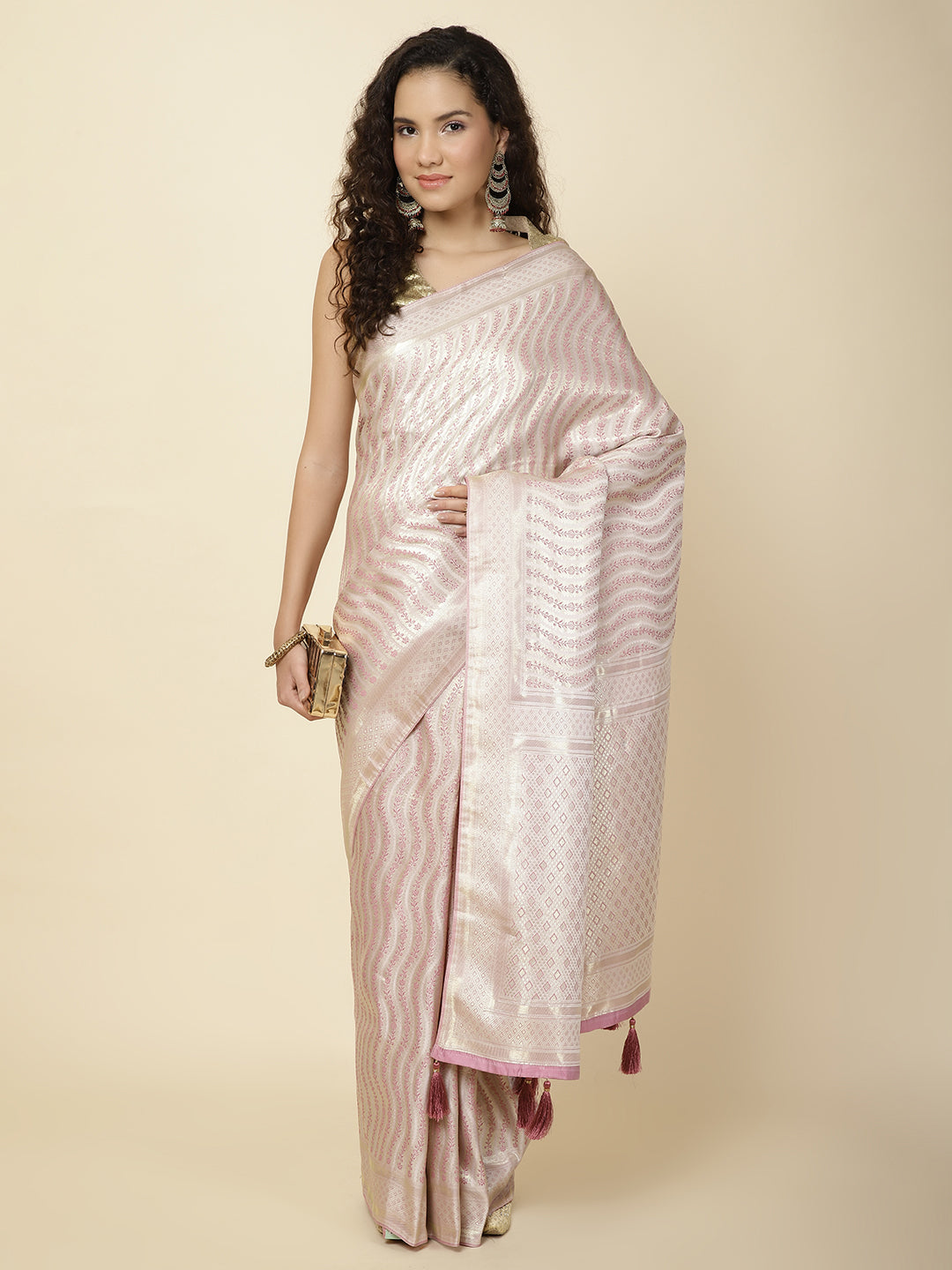 Zari Border Banarasi Woven  Saree