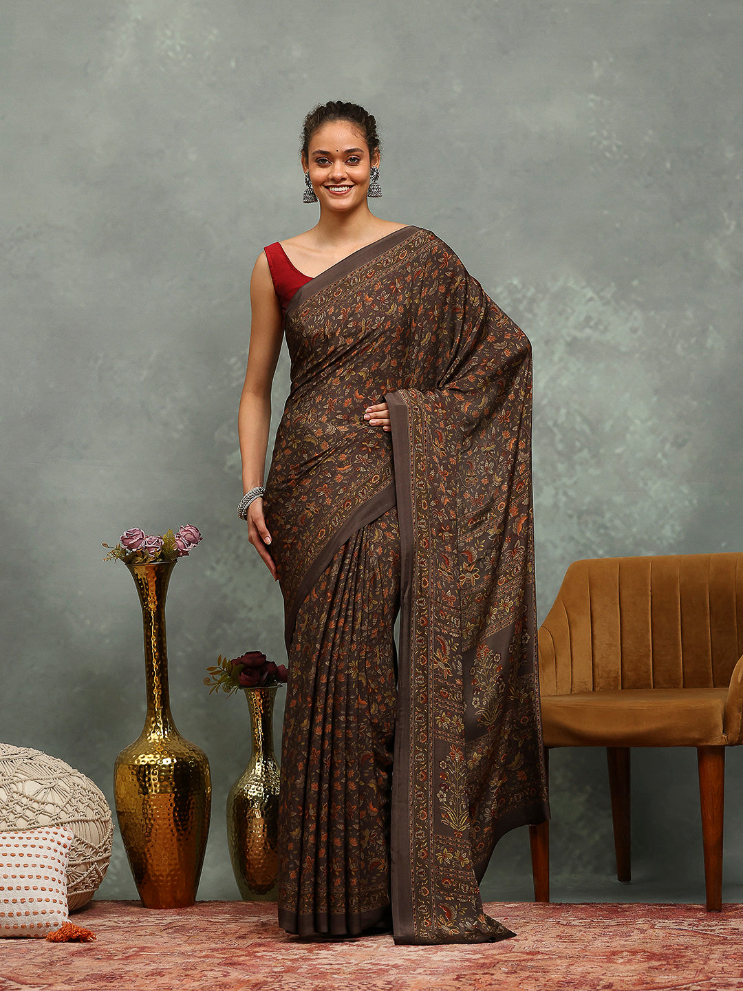 Digital Printed Crepe Saree
