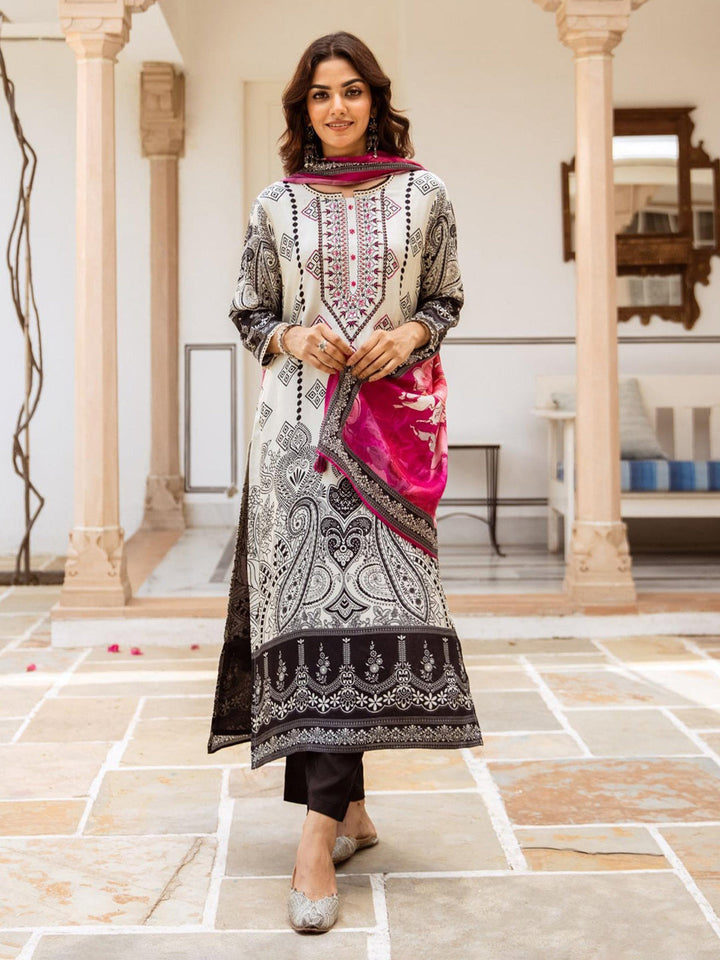 Embroidered Silk Blend Kurta With Pant &amp; Dupatta