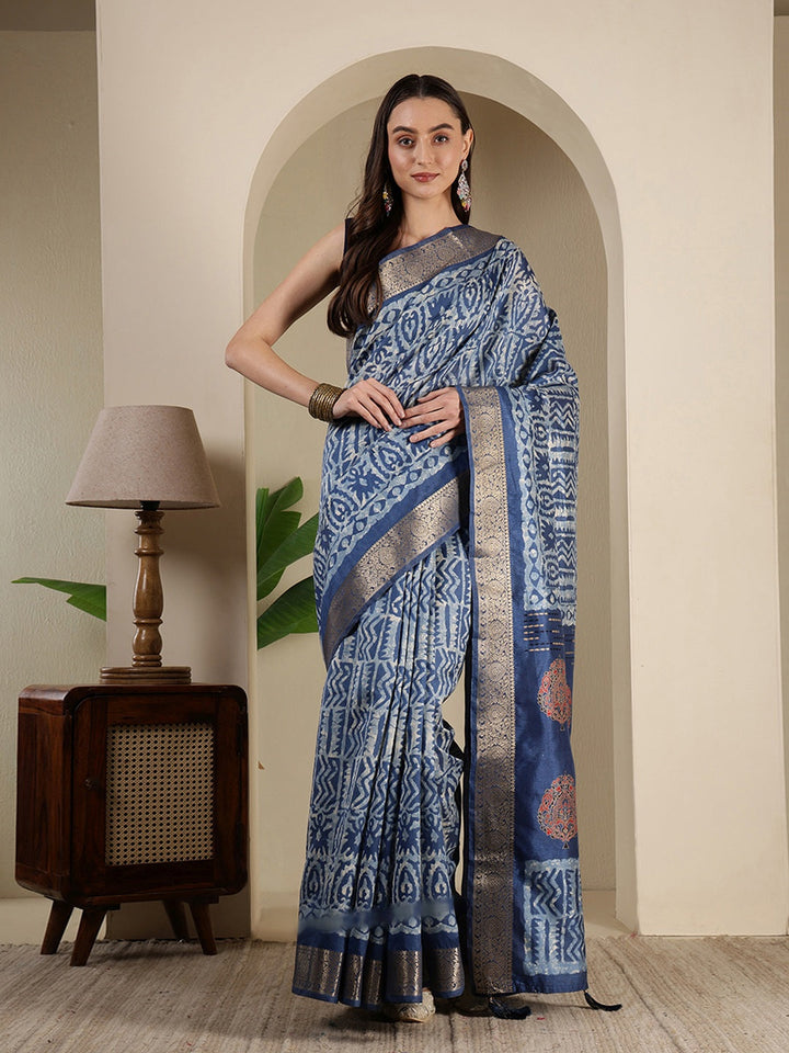 Digital Printed Art Silk Saree