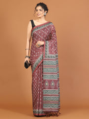 Digital Printed Tussar Woven Saree