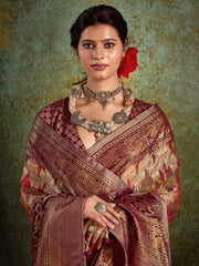 Abstract Print Georgette Saree