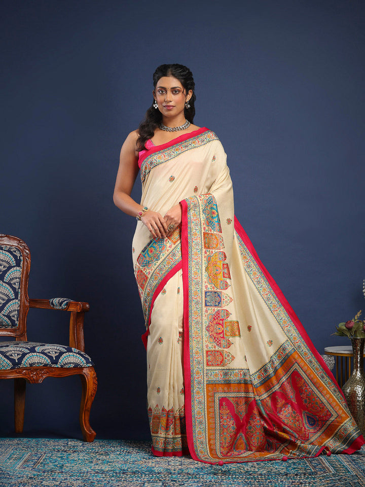 Digital Printed Art Silk Saree