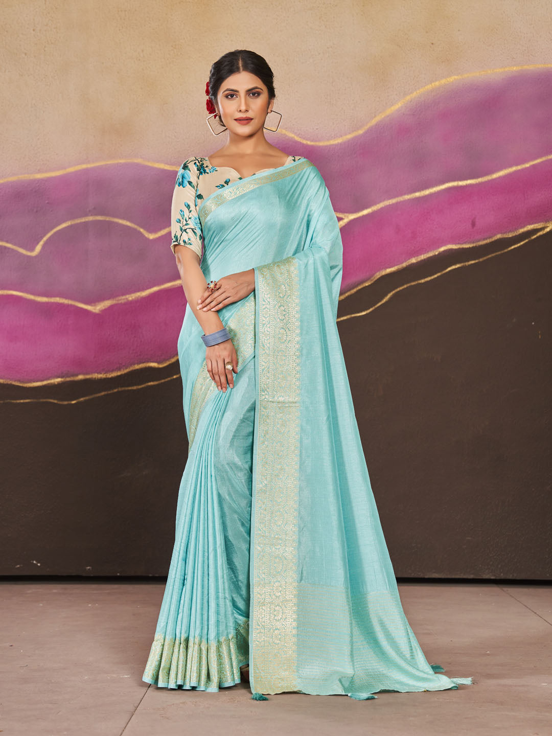 Digital Printed Art Silk Saree