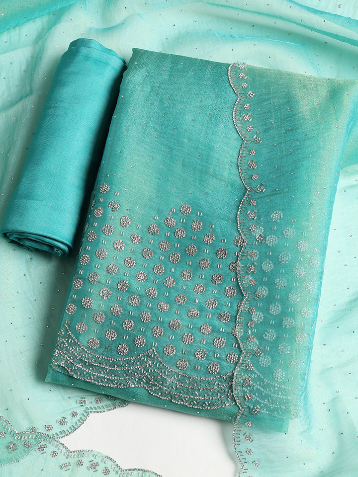 Embroidered Tissue Unstitched Suit With Dupatta