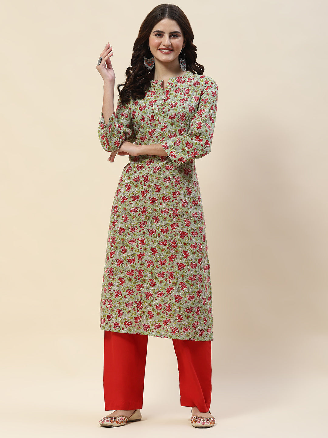Printed Cotton Kurta Set