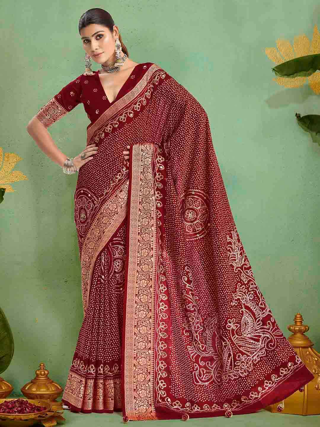 Digital Printed Art Silk Saree