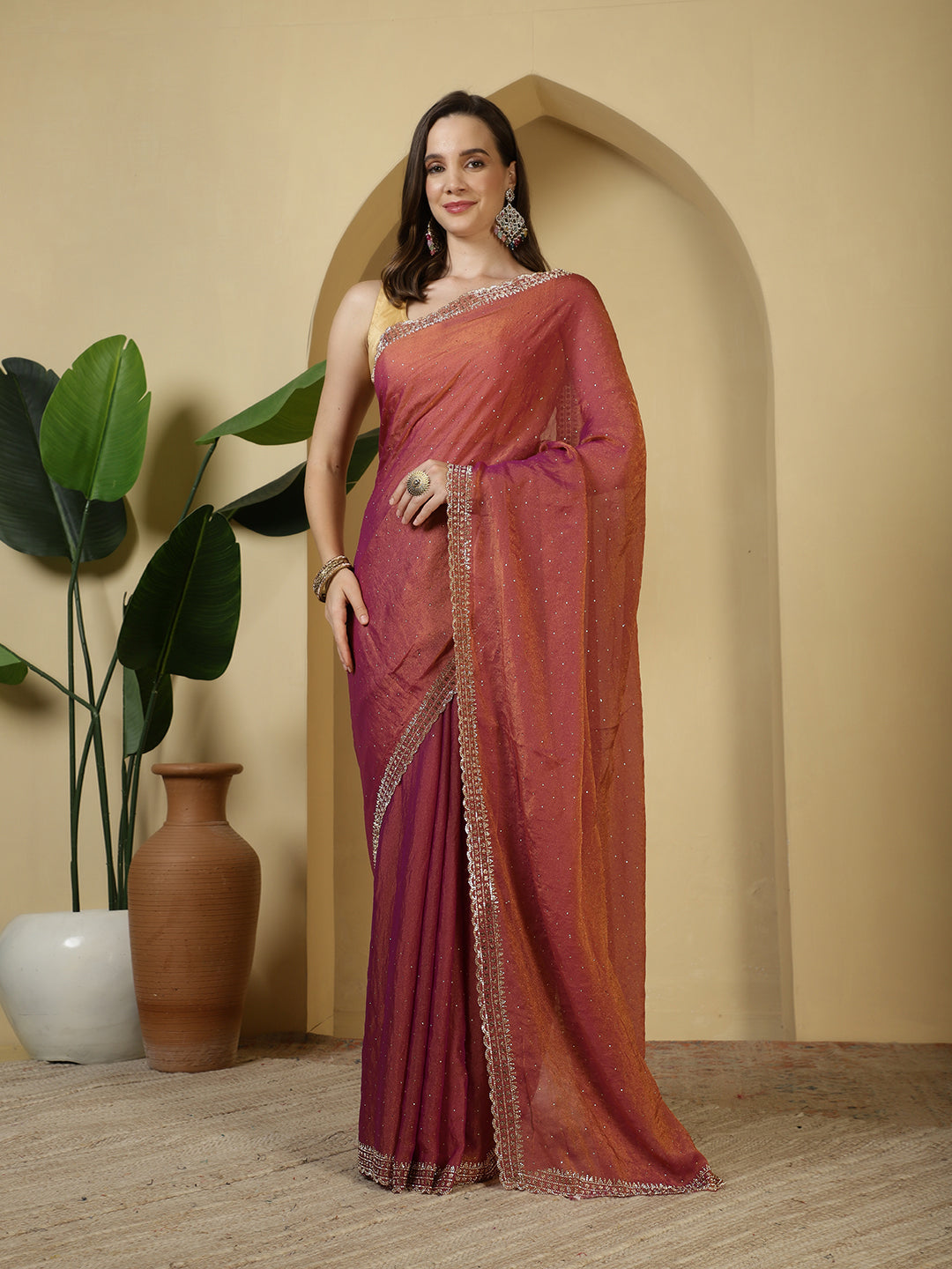Sequence Work Georgette Saree