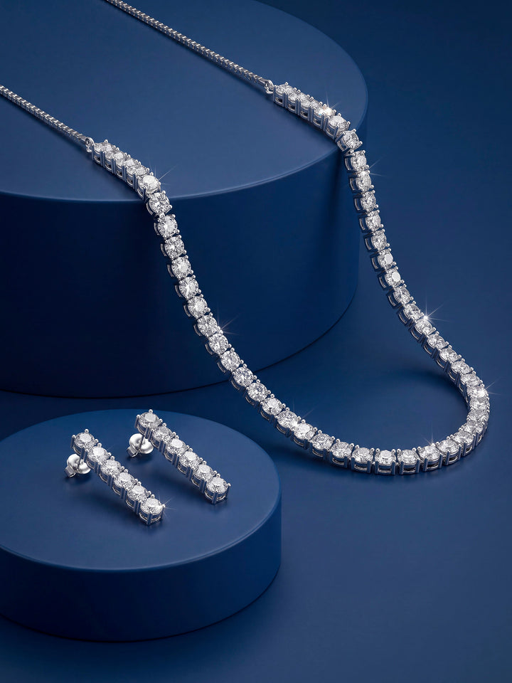Silver White Jewellery Set