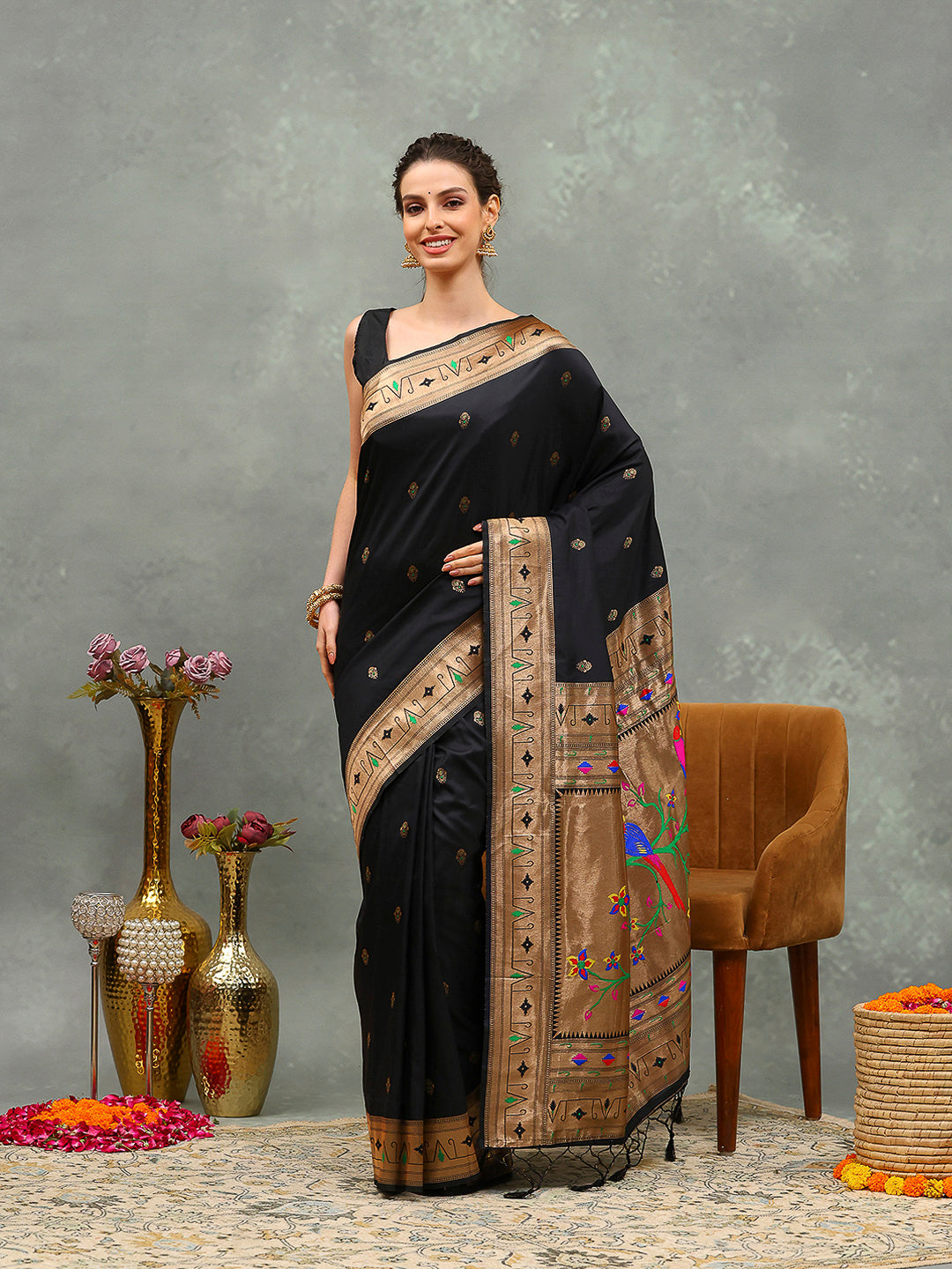 Embroidered Cotton Blend Saree