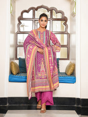 Sequins Embroidery Muslin Kurta With Pants & Dupatta