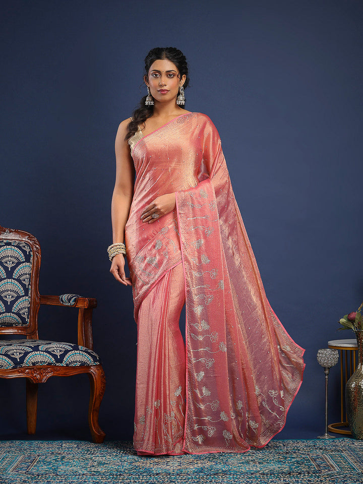 Embroidered Chiffon Saree