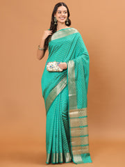 Zari Border Booti Woven Handloom Saree