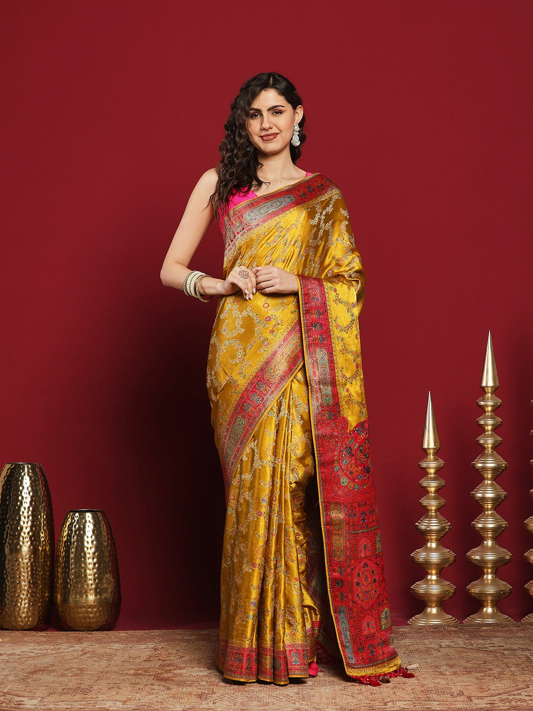 Woven Design Satin Saree
