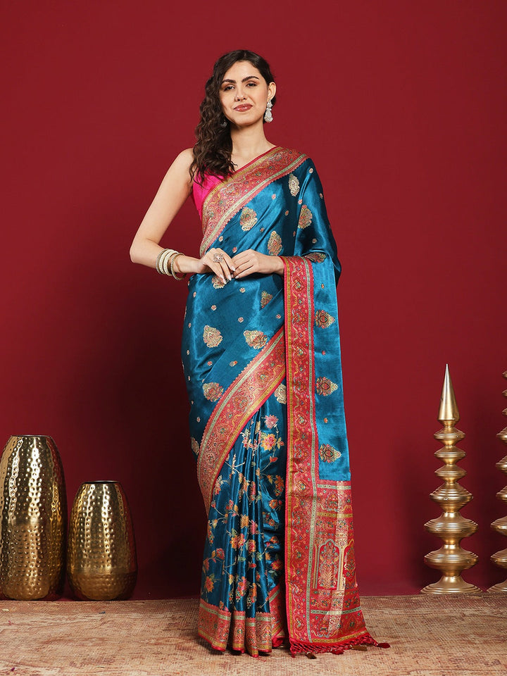 Woven Design Satin Saree