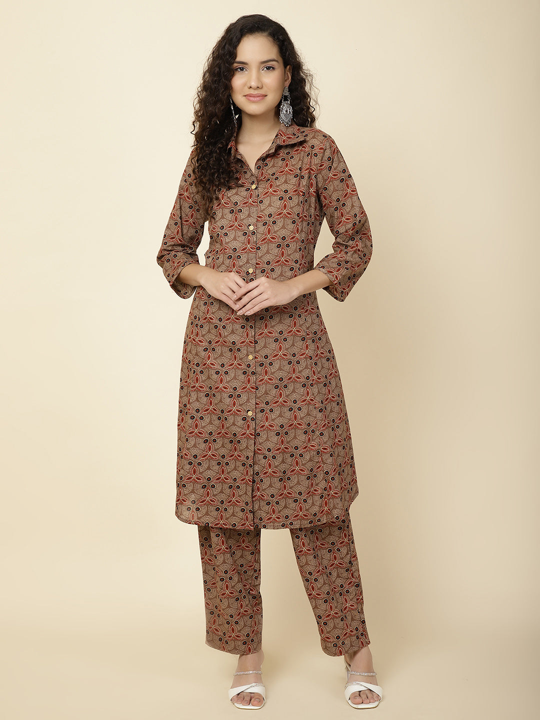 Abstract Printed Cotton Kurta With Pants