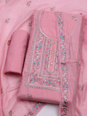 Embroidered Organza Unstitched Suit With Dupatta