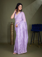 Sequin Embroidery Tissue Saree