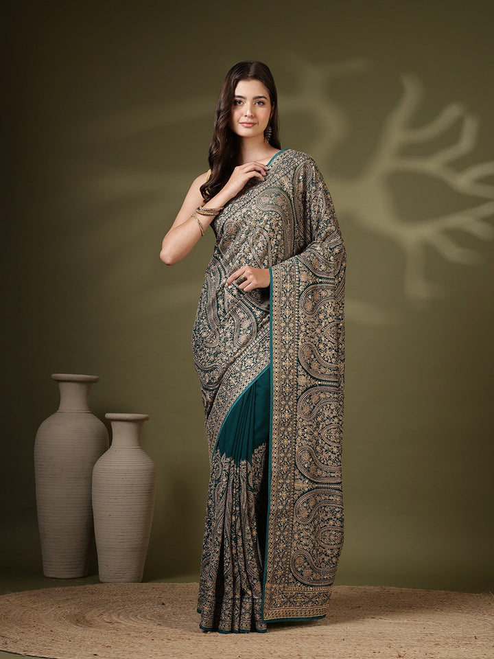 Embroidered Georgette Saree