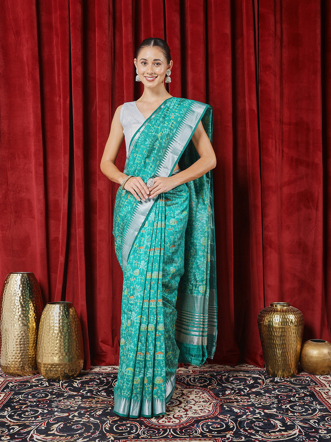 Digital Printed Art Silk Saree