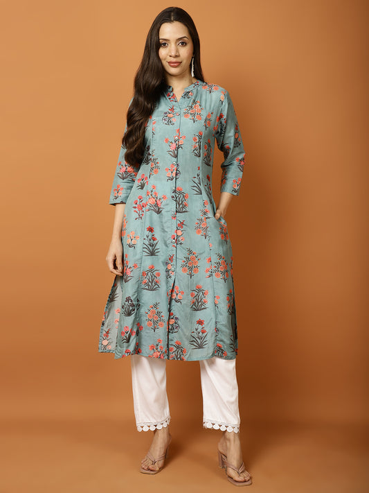 Printed Cotton Blend Kurta