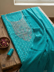 Embroidered Cotton Unstitched Suit With Pant