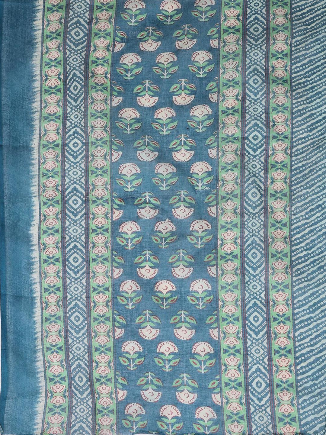 Floral Printed Cotton Unstitched Suit With Dupatta