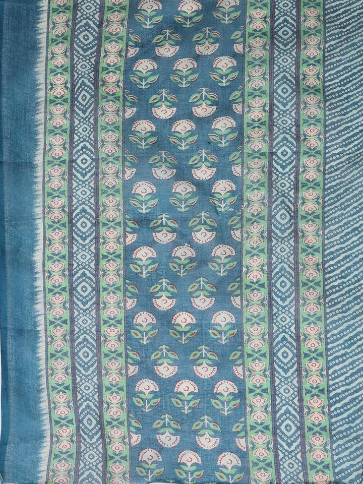 Floral Printed Cotton Unstitched Suit With Dupatta