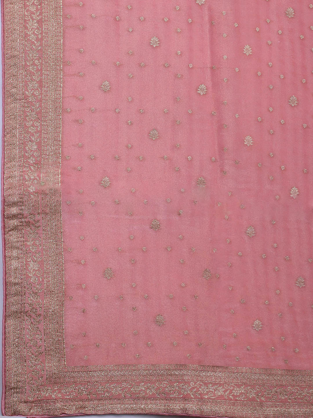 Embroidered Art Silk Unstitched Suit Piece With Dupatta
