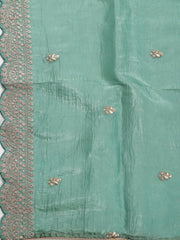 Embroidered OrganzaUnstitched Suit Piece With Dupatta