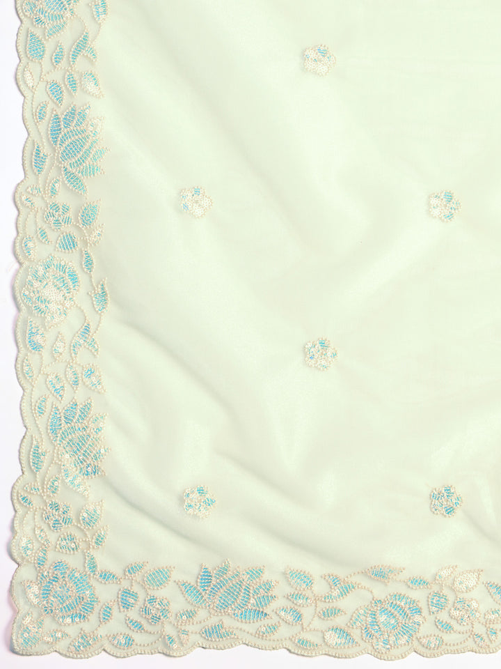Embroidered Net Saree