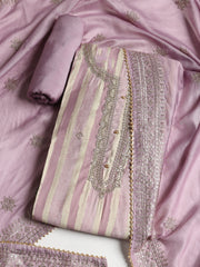 Sequence Work Chanderi Unstitched Suit With Dupatta
