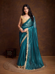 Stone Embroidery Tissue Saree