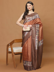 Digital Printed Satin Woven Saree