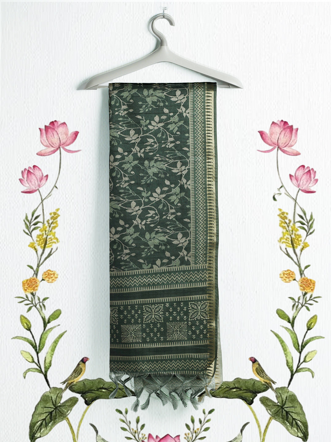Printed Tussar Saree