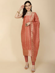 Woven Chanderi Unstitched Suit Piece With Dupatta