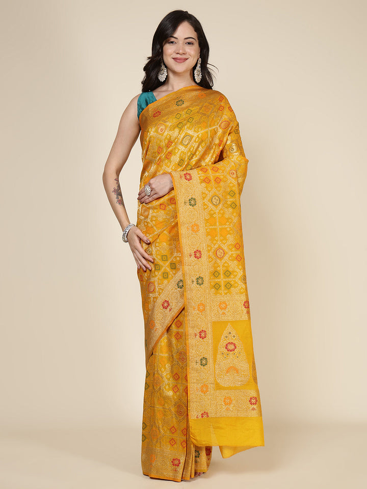 Zari Jaal Woven Art Silk Saree