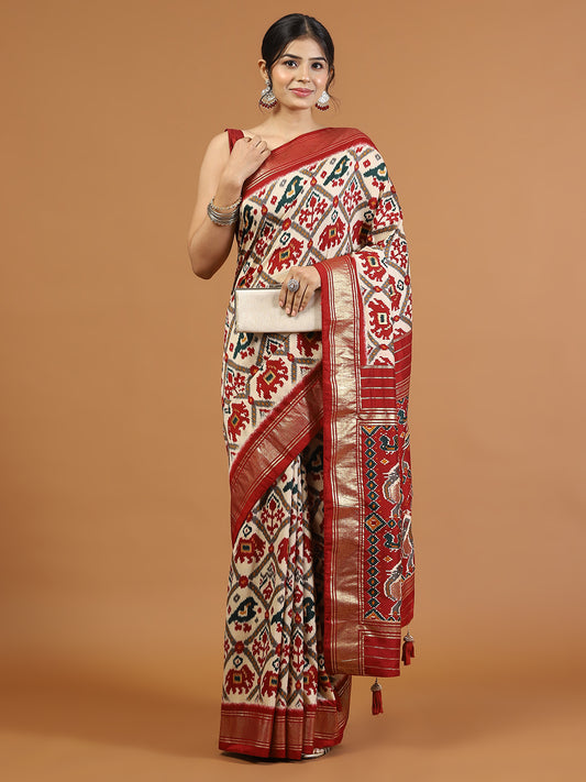 Patola Printed Art Silk Woven Saree