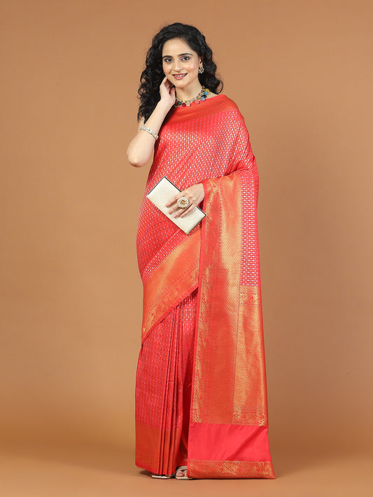 Border Zari Jaal Woven Handloom Saree