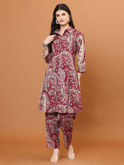 Paisley Printed Cotton Kurta Set