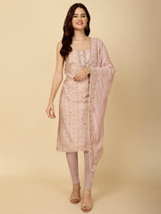 Floral Printed Cotton Unstitched Suit Piece With Dupatta