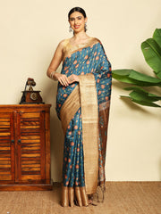 Digital Printed Tussar Saree
