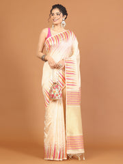 Plain Zari Border Art Silk Saree