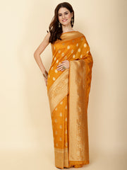 Zari Border Booti Woven Handloom Saree