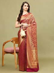 Zari Jaal Woven Handloom Saree