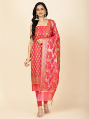 Woven Chanderi Unstitched Suit With Dupatta