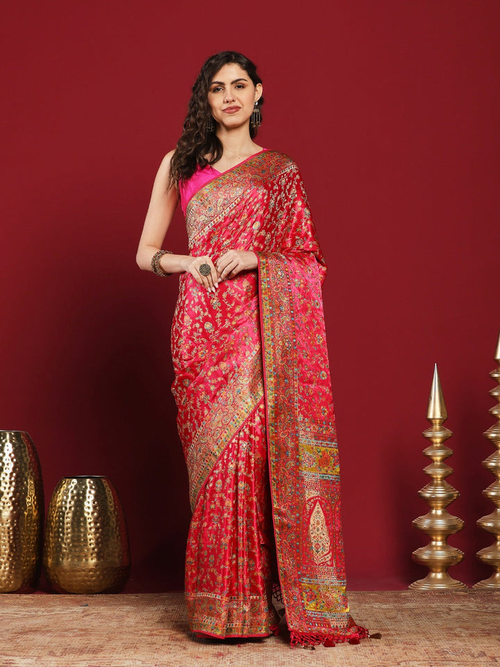 Woven Design Satin Saree